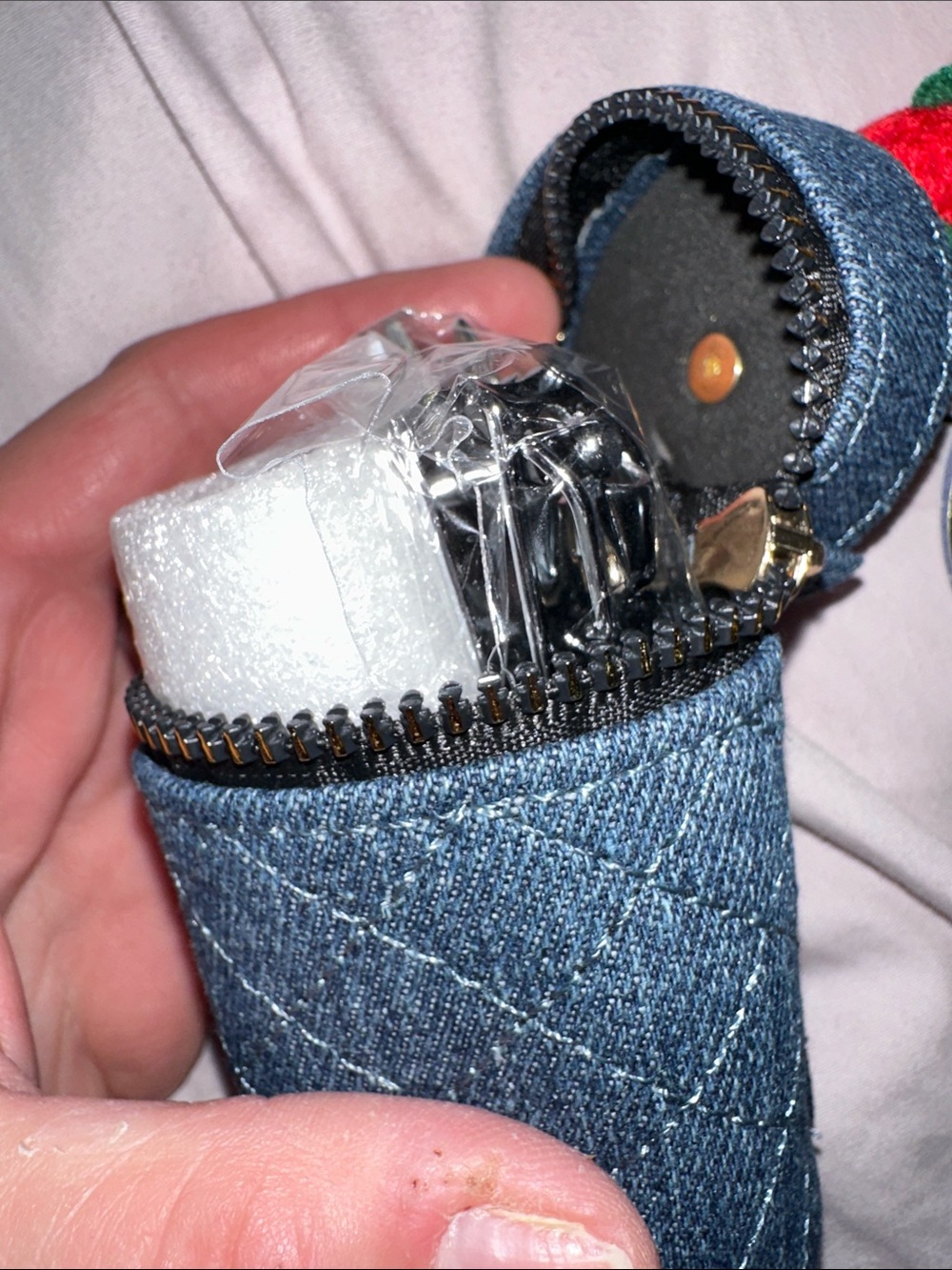 NWT Denim Cherry Key & Card Holder - Blue with Red cherry 4 pc manicure set - Picture 3 of 8